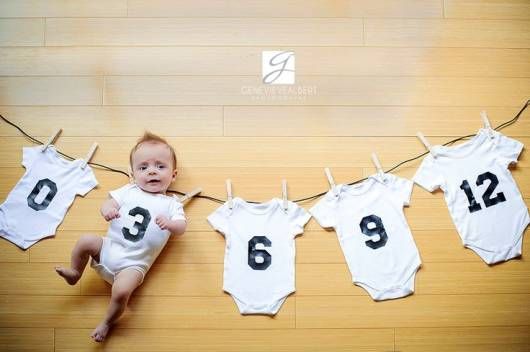 Fotos Criativas de Marcos Mensais do Bebê Menino